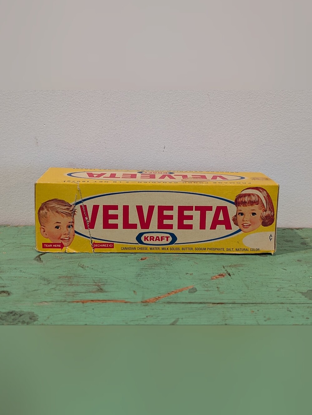 Vintage 1960s Velveta Cheese - Kraft- Cardboard Box Display - Advertising Neat!